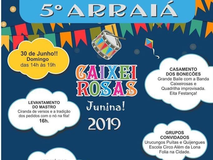 ‘5º Arraiá Caixeirosas Junina’  resgata as músicas e brincadeiras das festas juninas da cultura popular