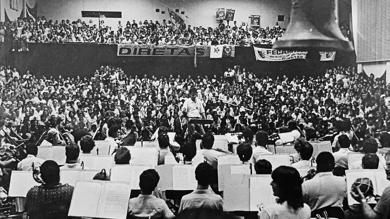 Ciclo exibe documentário ‘A Orquestra das Diretas’, sobre a participação da Sinfônica de Campinas nas ‘Diretas Já’