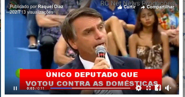 Em entrevista na TV, Bolsonaro diz com orgulho que votou contra as empregadas domésticas