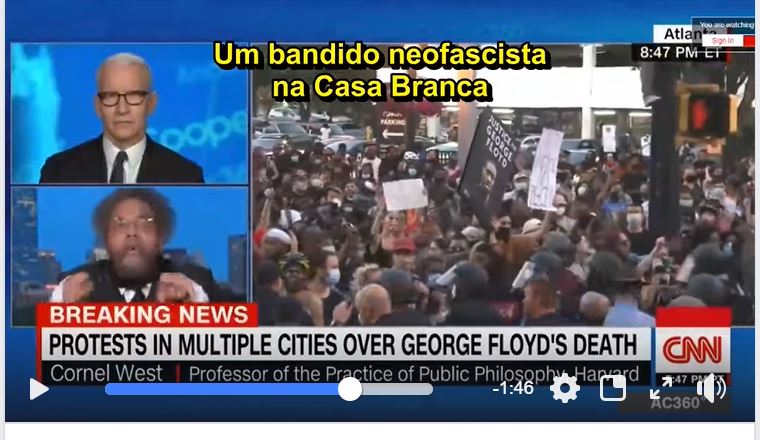 ‘Temos um bandido neofascista na Casa Branca’, diz filósofo Cornel West na TV dos EUA