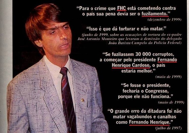 Rede social da história: Jair Bolsonaro sobre Fernando Henrique Cardoso